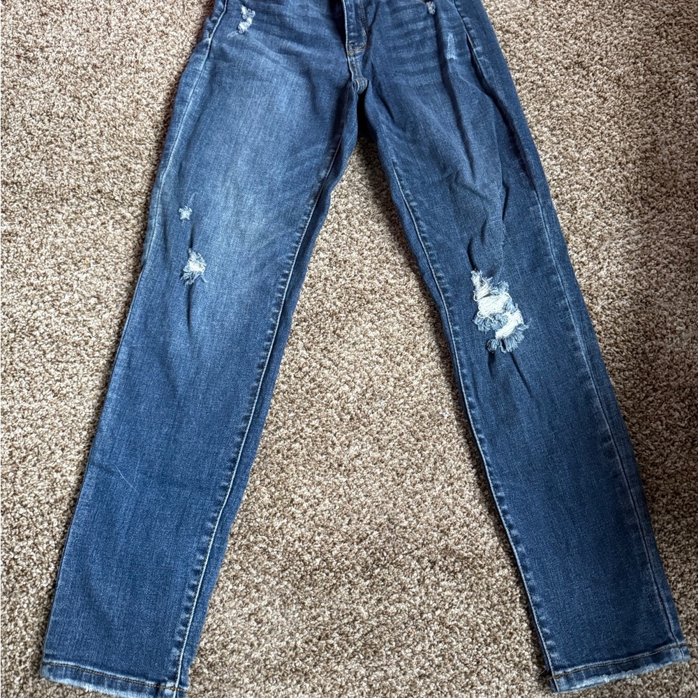 Distressed Blue Jeans